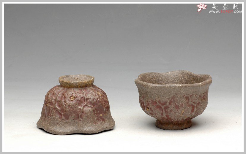 紫砂壶图片：刘景 青灰泥 莲心杯 - 宜兴紫砂壶网