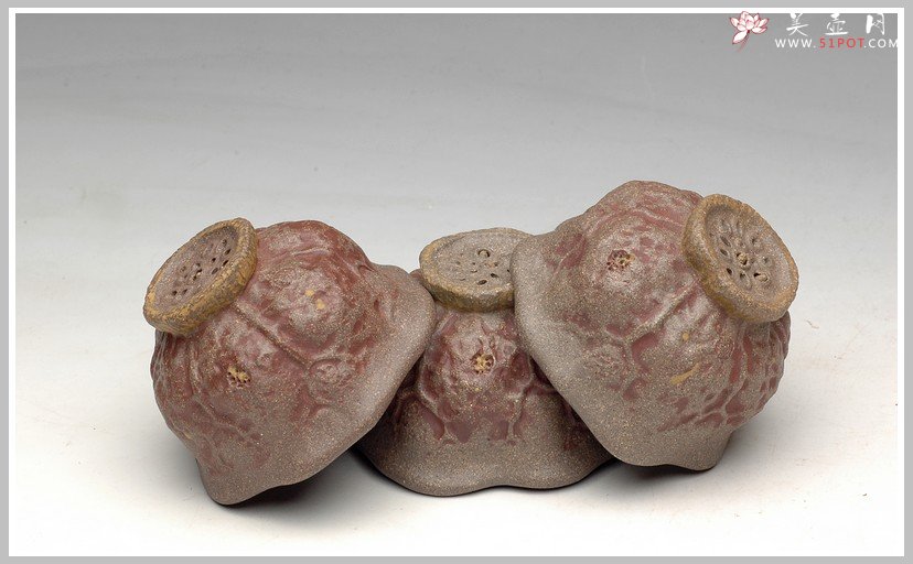 紫砂壶图片：刘景 青灰泥 莲心杯 - 宜兴紫砂壶网