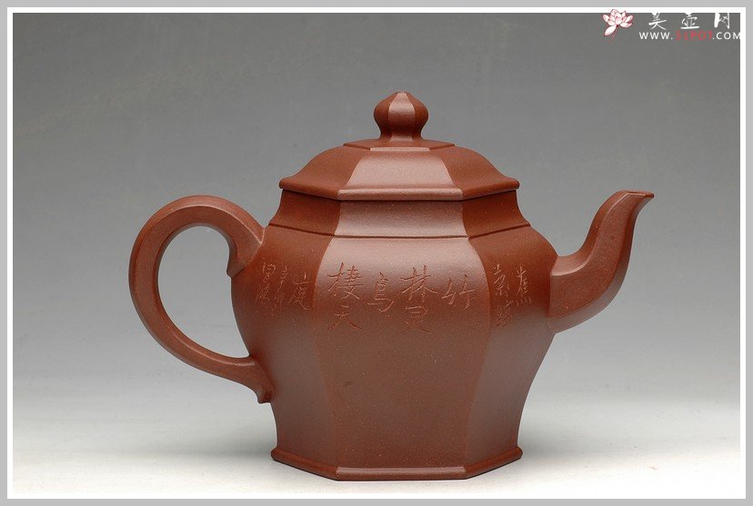 紫砂壶图片：史金妹代表作品 全手六方聚福 - 宜兴紫砂壶网