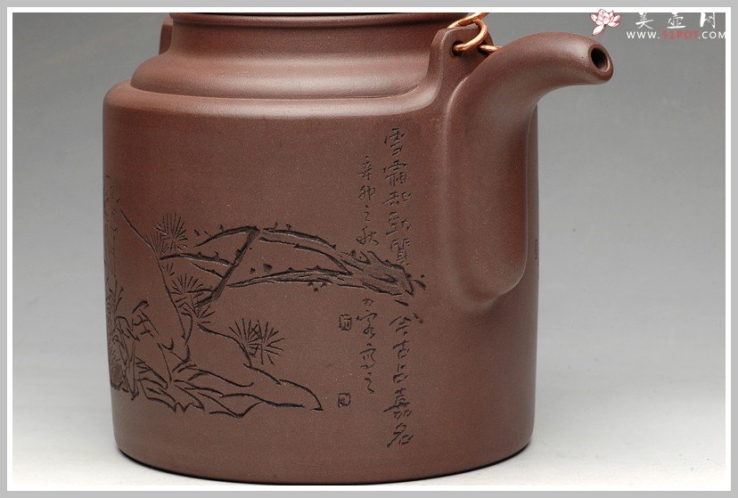 紫砂壶图片：一厂老拼紫 洋桶 - 宜兴紫砂壶网