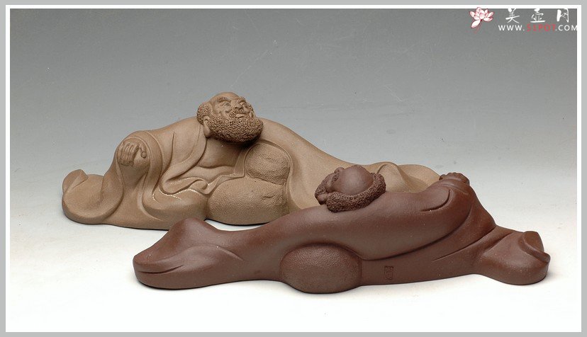 紫砂壶图片：禅意斐然 达摩笔架 - 宜兴紫砂壶网