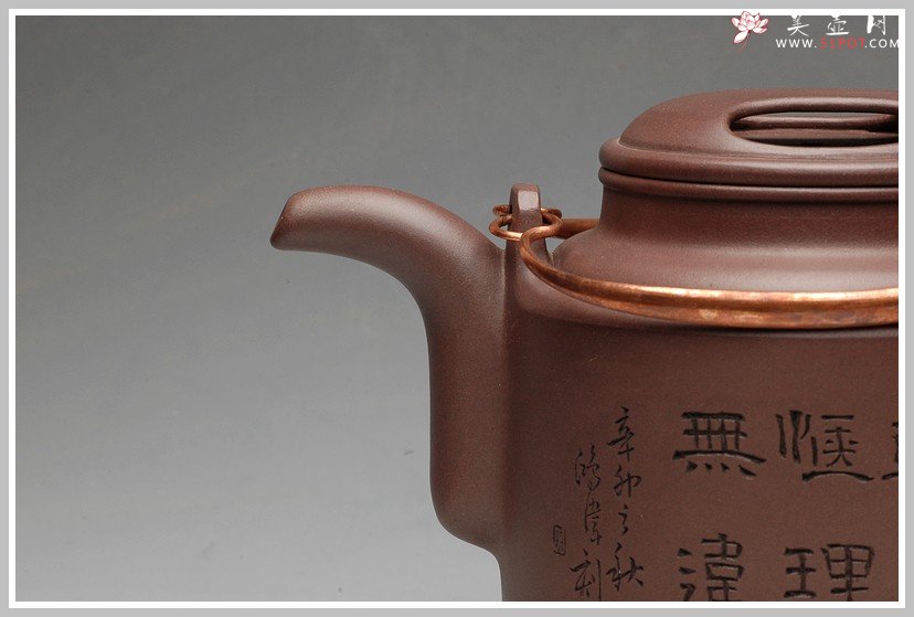 紫砂壶图片：一厂老拼紫 洋桶 - 宜兴紫砂壶网