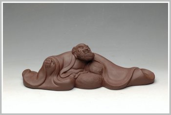 紫砂壶图片：禅意斐然 达摩笔架 - 宜兴紫砂壶网