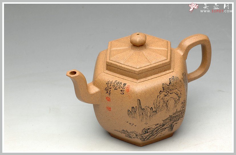 紫砂壶图片：李彦雄老师通景山水 何卫枫实力全手连连高登 - 宜兴紫砂壶网