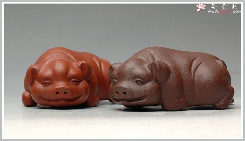 紫砂壶图片：笑脸小福猪 - 宜兴紫砂壶网