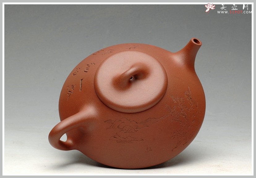 紫砂壶图片：流行派  可爱又不失瓢骨 扁石瓢 - 宜兴紫砂壶网