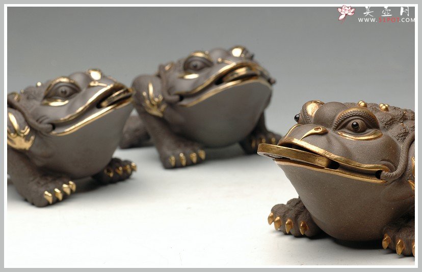 紫砂壶图片：24k真金 金蟾 - 宜兴紫砂壶网