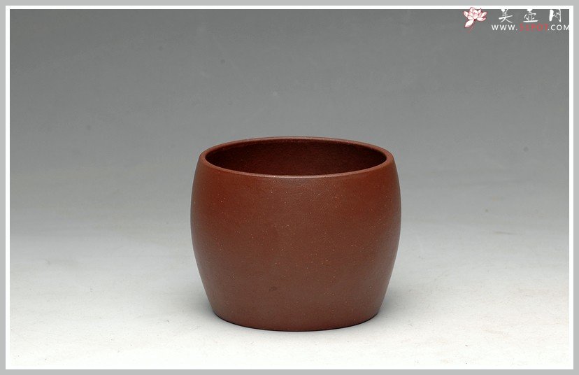 紫砂壶图片：优质地槽青 全手鼓型单杯 圆润 稳如山 - 宜兴紫砂壶网