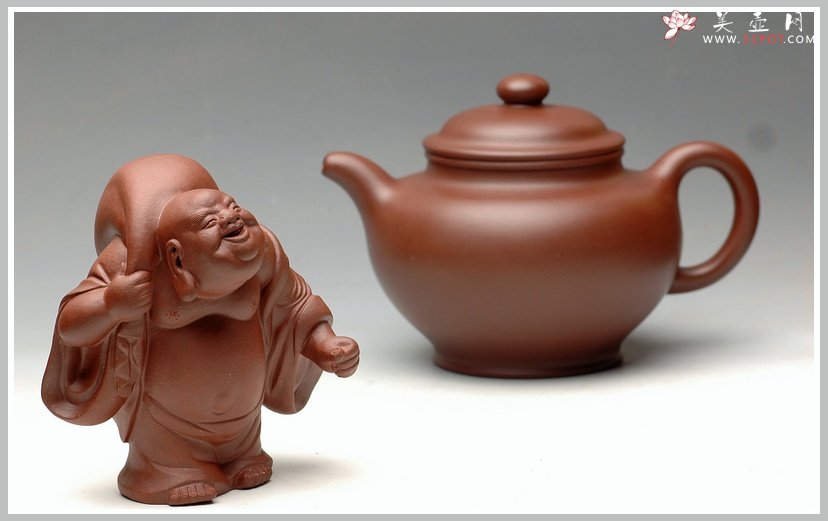 紫砂壶图片：活灵活现 背包罗汉 泥料非常漂亮 - 宜兴紫砂壶网