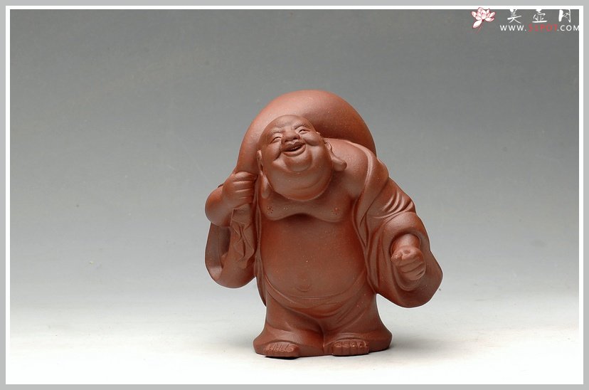 紫砂壶图片：活灵活现 背包罗汉 泥料非常漂亮 - 宜兴紫砂壶网