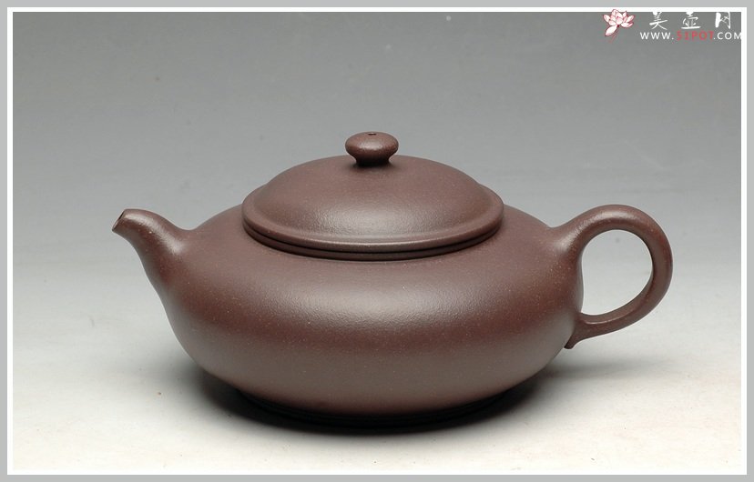 紫砂壶图片：优质青灰泥 线条灵动 圆珠 - 宜兴紫砂壶网