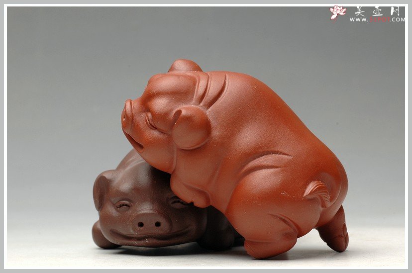 紫砂壶图片：笑脸小福猪 - 宜兴紫砂壶网
