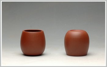 紫砂壶图片：几个优质好料手工杯 红皮龙 段泥 紫泥 朱泥 - 宜兴紫砂壶网