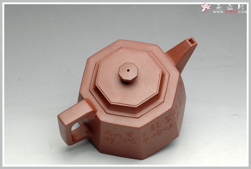 紫砂壶图片：李昌鸿老师装饰  全手小聚福八方 端庄周正 - 宜兴紫砂壶网