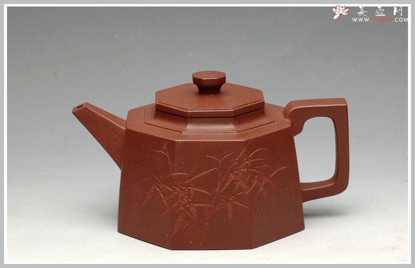 紫砂壶图片：李昌鸿老师装饰  全手小聚福八方 端庄周正 - 宜兴紫砂壶网