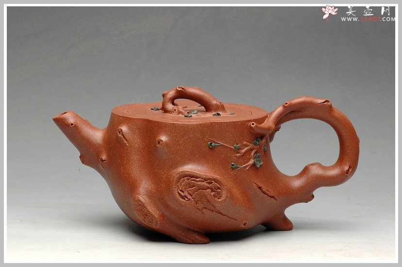 紫砂壶图片：降坡泥 全手喜上眉梢 舞动神韵 - 宜兴紫砂壶网