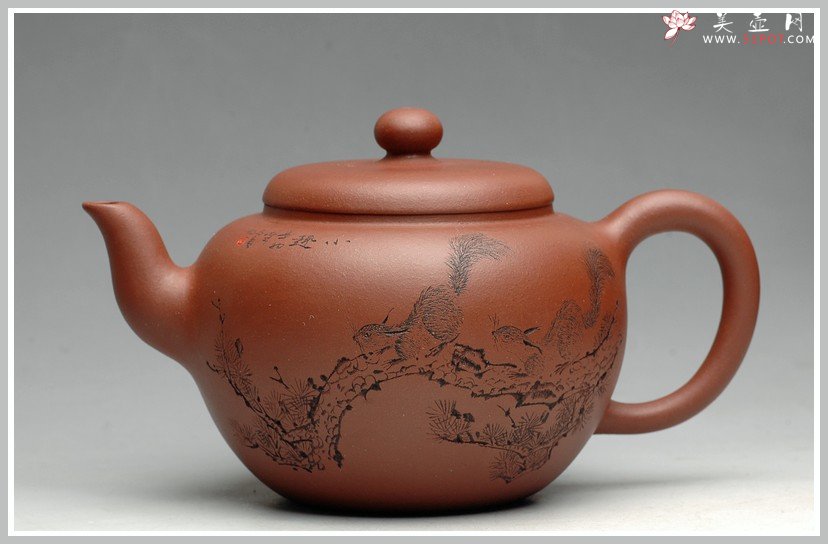 紫砂壶图片：栩栩如生 松鼠之趣 气韵灵动 福缘 - 宜兴紫砂壶网