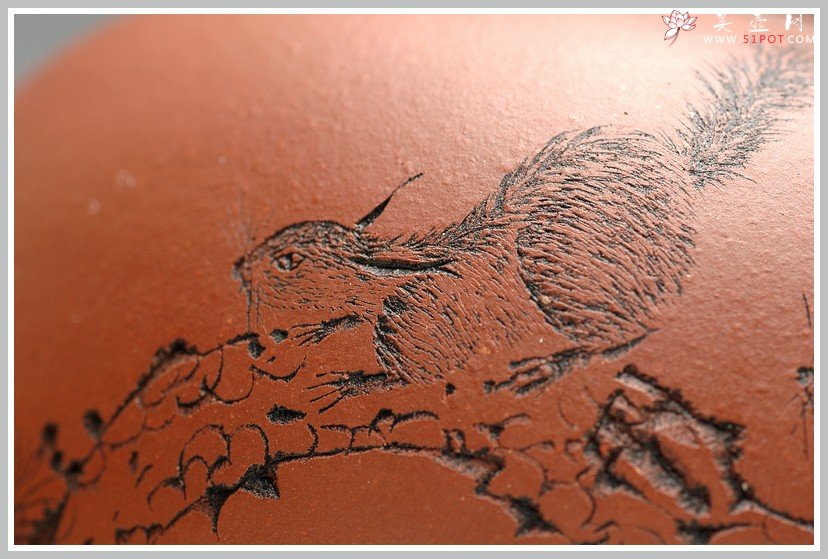 紫砂壶图片：栩栩如生 松鼠之趣 气韵灵动 福缘 - 宜兴紫砂壶网