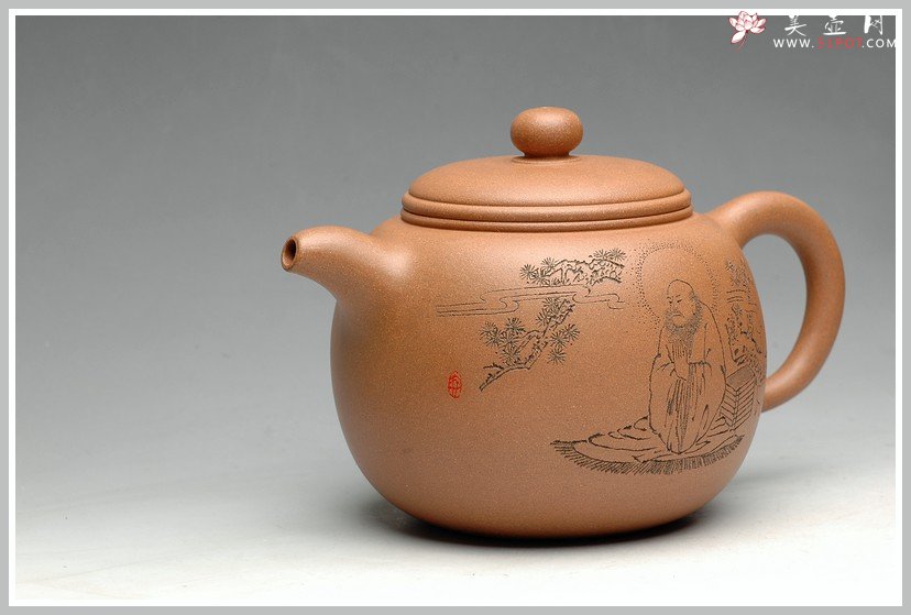 紫砂壶图片：张听刚老师刻绘 精品 陈进年终力作 一捺底 全手大匏尊 - 宜兴紫砂壶网