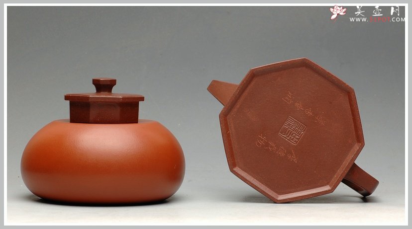 紫砂壶图片：李昌鸿老师装饰  全手小聚福八方 端庄周正 - 宜兴紫砂壶网