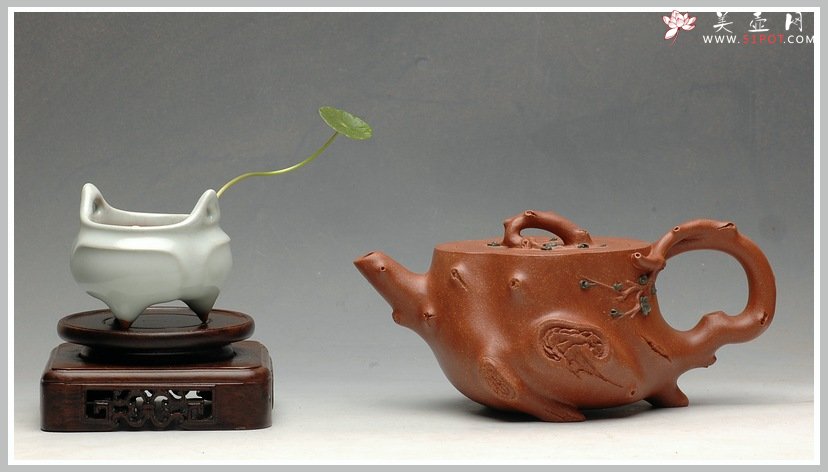 紫砂壶图片：降坡泥 全手喜上眉梢 舞动神韵 - 宜兴紫砂壶网