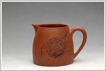 紫砂壶图片：国助 和石刻绘 老味公道 - 宜兴紫砂壶网