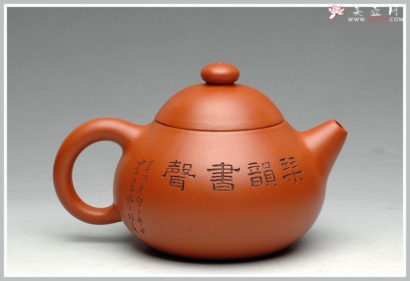 紫砂壶图片：有美共赏 琴韵书声 全手拙.意文旦 张听钢老师精品仕女 - 宜兴紫砂壶网