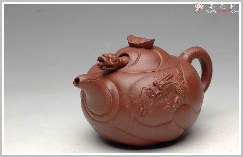 紫砂壶图片：一朝鲤鱼跃龙门   优质底料 做工细腻 精品小鱼化龙 - 宜兴紫砂壶网