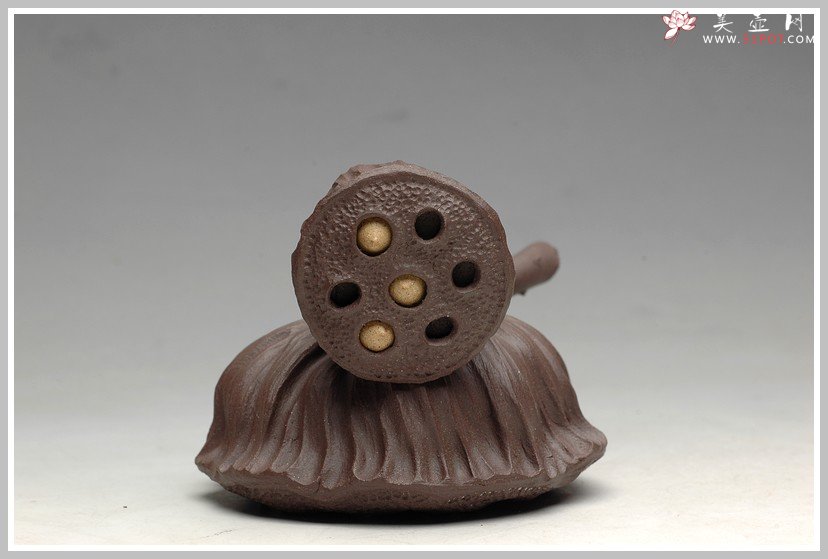 紫砂壶图片：文雅茶宠 手工精制 可看细节 精品 二只莲蓬 - 宜兴紫砂壶网