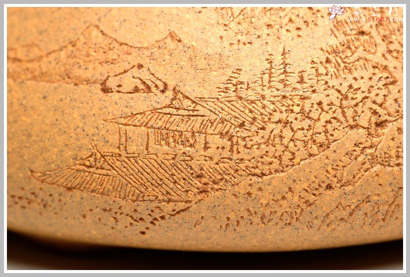 紫砂壶图片：李彦雄通景山水 耐品老段之全手子冶石瓢 骨肉均挺 - 宜兴紫砂壶网