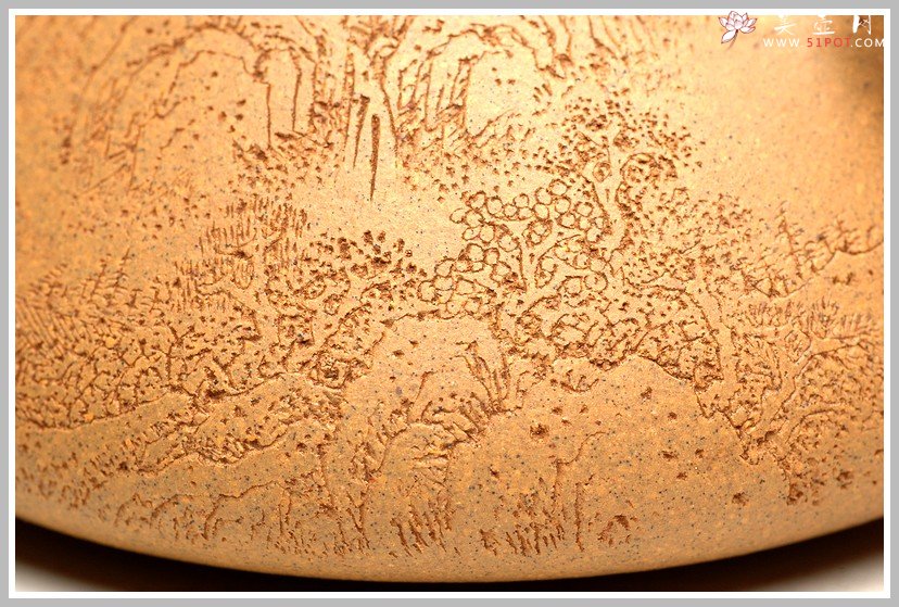 紫砂壶图片：李彦雄通景山水 耐品老段之全手子冶石瓢 骨肉均挺 - 宜兴紫砂壶网