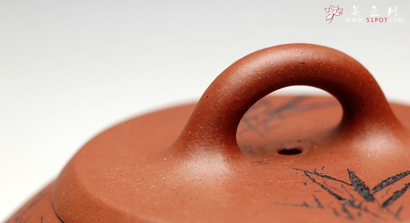 紫砂壶图片：吴镇风格 优质地槽青 实用佳品 刻竹的瓢3 - 宜兴紫砂壶网