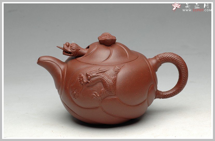 紫砂壶图片：一朝鲤鱼跃龙门   优质底料 做工细腻 精品小鱼化龙 - 宜兴紫砂壶网