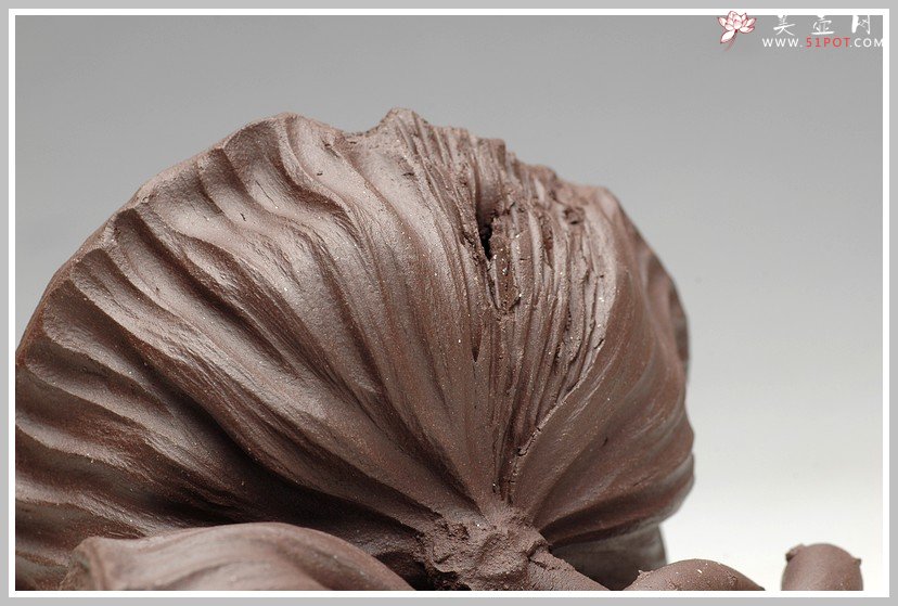 紫砂壶图片：文雅茶宠 手工精制 可看细节 精品 二只莲蓬 - 宜兴紫砂壶网