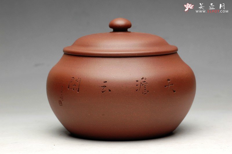 紫砂壶图片：文房雅器 王翔鸟之茶仓 墨陶刻绘 - 宜兴紫砂壶网