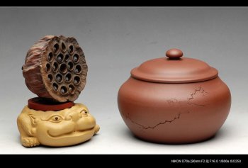 紫砂壶图片：文房雅器 王翔鸟之茶仓 墨陶刻绘 - 宜兴紫砂壶网