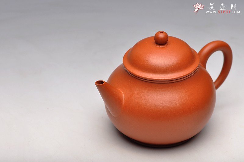 紫砂壶图片：线条优美 最佳实用器 优质朱泥 全手剑流高潘 - 宜兴紫砂壶网