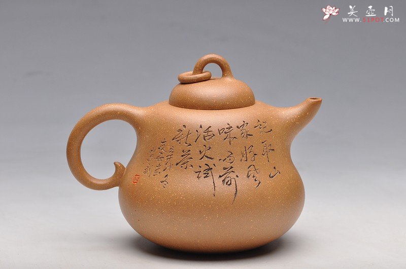 紫砂壶图片：福禄 高葫芦 田园情趣 国助工 - 宜兴紫砂壶网