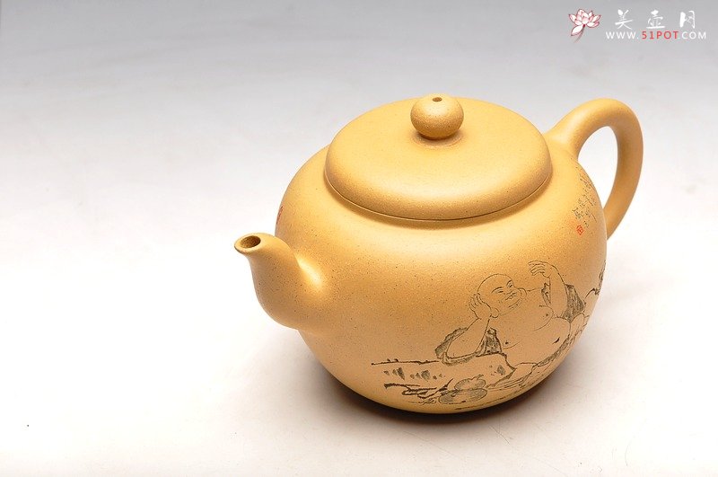 紫砂壶图片：线条流畅 灵动大品 福缘 布袋佛 - 宜兴紫砂壶网