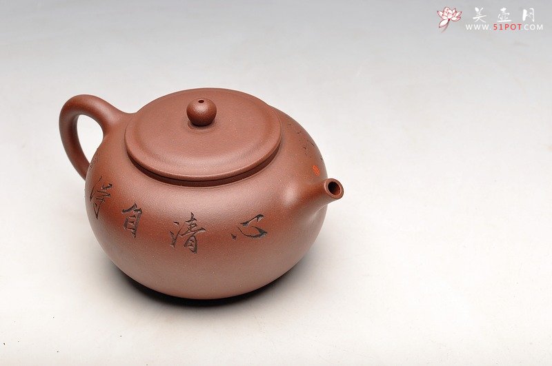 紫砂壶图片：炮管直流 枯枝鸟 古韵耐品 全手贡珠 - 宜兴紫砂壶网