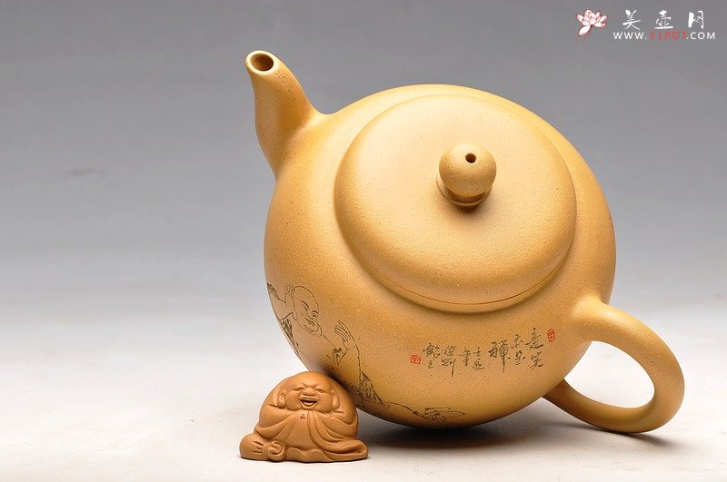 紫砂壶图片：线条流畅 灵动大品 福缘 布袋佛 - 宜兴紫砂壶网