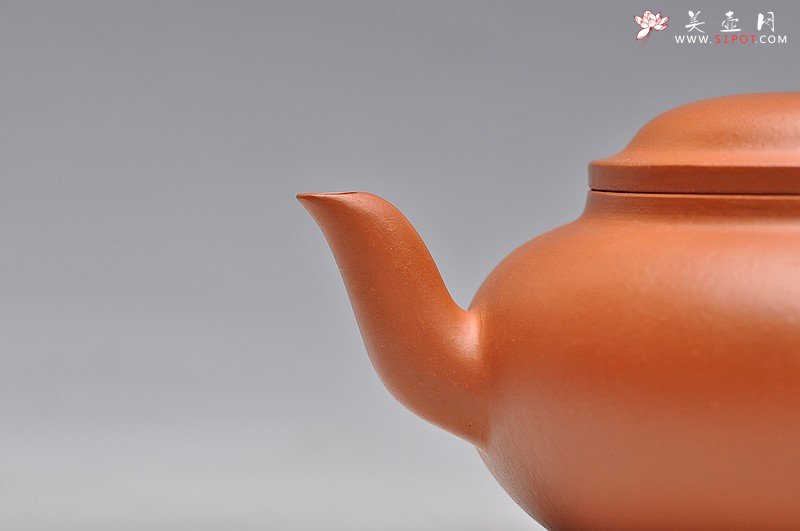 紫砂壶图片：典雅优美 优质朱泥 全手工三弯宫灯 - 宜兴紫砂壶网