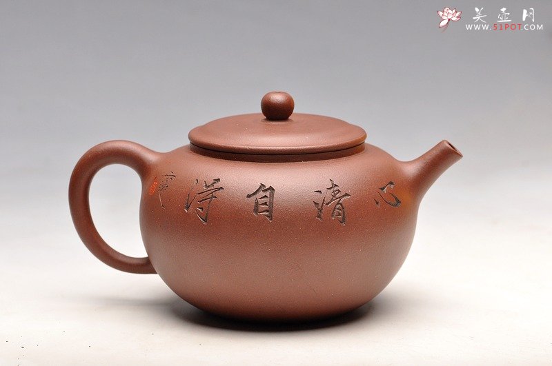 紫砂壶图片：炮管直流 枯枝鸟 古韵耐品 全手贡珠 - 宜兴紫砂壶网