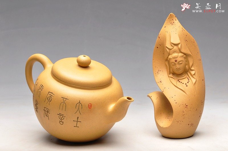 紫砂壶图片：线条流畅 灵动大品 福缘 布袋佛 - 宜兴紫砂壶网