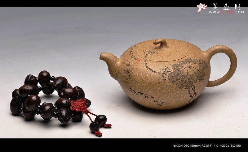 紫砂壶图片：充满活力 田园情趣 游鱼之乐 瓜趣2 - 宜兴紫砂壶网