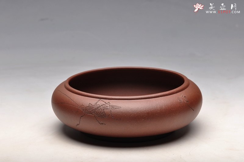 紫砂壶图片：蟋蟀 生动形象 文玩杂项 手工精品笔洗1 优质紫泥 - 宜兴紫砂壶网