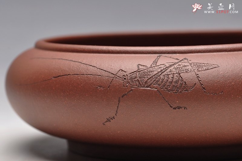 紫砂壶图片：蟋蟀 生动形象 文玩杂项 手工精品笔洗1 优质紫泥 - 宜兴紫砂壶网