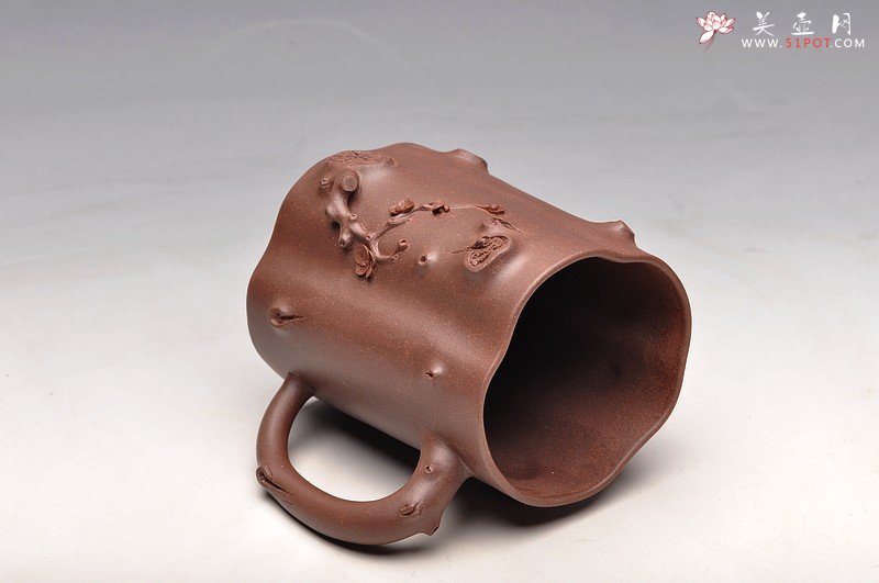 紫砂壶图片：一对高矮胖瘦绝配：） 清水泥和地槽青 全手梅花单杯  - 宜兴紫砂壶网