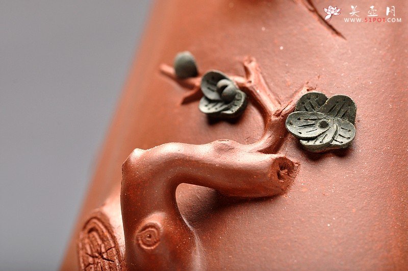 紫砂壶图片：一对高矮胖瘦绝配：） 清水泥和地槽青 全手梅花单杯  - 宜兴紫砂壶网