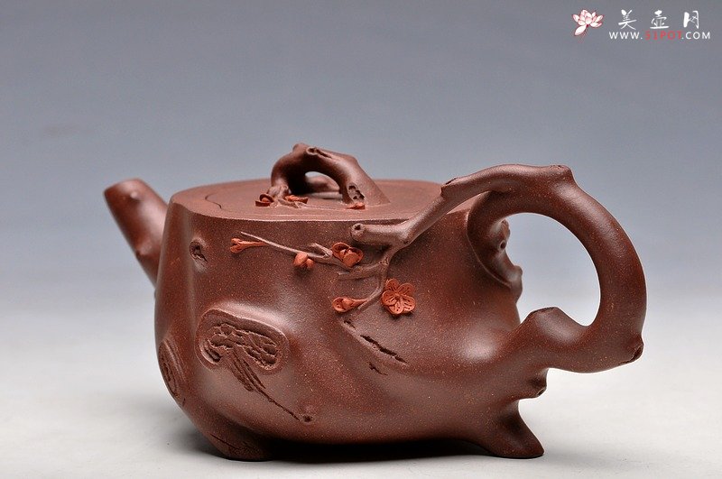 紫砂壶图片：实用精品小花货 立体梅花惊艳 全手小喜上眉梢  - 宜兴紫砂壶网